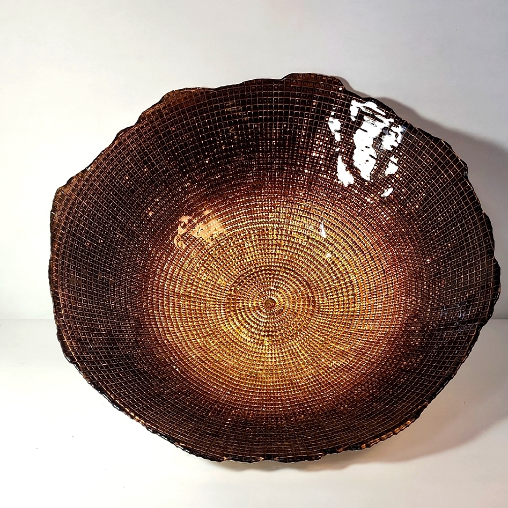 Vintage 12" Eternity Glass Bowl Table Center Piece.
